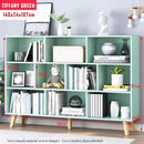 IOTXY Wooden Open Shelf Bookcase - 3-Tier Floor Standing Display Cabinet Rack with Legs, 10 Cubes Kids Bookshelf, Tiffany-Green by CozyNest Decor