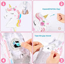 WERNNSAI Foldable Unicorn Piñata - Pull String Unicorn Birthday Party Supplies Extendable Unicorn with Blindfold Bat and Tassels Unicorn Birthday Party Decoration Games Folding Piñatas for Kids by TinyTreasures Baby Boutique