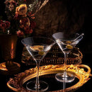 Crystal Martini Glass Set Of 2 10OZ Classic Luxury Cocktail With Bar Spoon Olive Picks Premium Hand by The Wine Savant