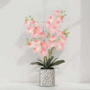 Orchid Artificial Flowers with Sliver Vase Large Silk Faux Phalaenopsis Flowers for Dining Room Table Floral Centerpieces Indoor Decoration,Pink by CozyNest Decor