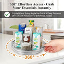 Clear Lazy Susan Organizer Turntable for Cabinet Table Top, 9.25 Inch 4 Pack 360 Rotating Spinning Makeup Organizer for Vanity, Kitchen Storage Rack Heavy-Duty Pantry Spices Tray Countertop Organizer by CozyNest Decor