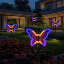 Solar Butterfly Lights, Butterfly Garden Solar Lights，Solar Lights Outdoor Decoration,Waterproof neon Outdoor lamp, Yard Patio Pathway Decor for Outside(Dark Blue, 2 Pack) by GreenHaven Gardens