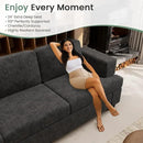 Sofa Couch, 3 Piece Set Comfy Sofa, 2 Loveseat & 3 Seater Sofa with Deep Seats for Living Room, Modern Sleeper Couch, Dark Grey Chenille by CozyNest Decor