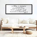 Be Strong And Courageous Sign Bible Verse Framed Wall Art, 40''×15'' Rustic Religious Christian Proverbs 3:5-6 Sign, Horizontal Holy Inspirational Catholic Scripture Decor by CozyNest Decor