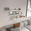 Giftgarden 47 Inch Floating Shelves for Wall Creamy White Beige Wood-Grain, Long Picture Ledge Large Wooden Photo Shelf for Living Room Bedroom Nursery Office, Set of 3 Different Sizes by CozyNest Decor