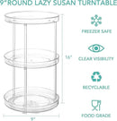 URALFA 3 Tier Bathroom Lazy Susan Organizer, 9 Inch Clear Rotating Makeup Organizer for Vanity, High-Capacity Acrylic Skincare Organizers 360 Rotating Tray for Countertop, Pantry, Kitchen, Cupboard by CozyNest Decor