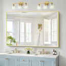 40x60inch Gold Bathroom Mirror, Gold Rectangle Mirror with Frame, Large Rectangular Wall Mirrors for Bathroom, Living Room, Hair Salon, Big Farmhouse Mirror Hang Horizontal/Vertical by CozyNest Decor