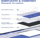 Waterproof Picnic Mat, Outdoor Camping Oversized Field Blanket. Portable Thickened Camping Blanket, Suitable for Beach, Camping, Music Festival, Party, Outdoor Adventure. (Black&Blue&White, 80”x60”) by TinyTreasures Baby Boutique