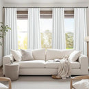 Floor to Ceiling Curtains 108 Inch Length 2 Panel for Living Room Divider Blackout Linen Elegant Opaque Privacy Insulating Thermal Tall Drape for Picture Window 52 Wide Extra Long 9FT Ivory Off White by CozyNest Decor