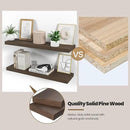 Wood Floating Shelves for Wall 24” x 8”x 1.4” Shelf Floating Rustic Farmhouse Decor, Heavy Duty Shelf Hold 60 lbs, Wall Shelves for Bathroom Living Room Kitchen Bedroom Office, 2 Packs Walnut
