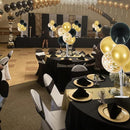 TONIFUL 6 Set Balloon Centerpieces for Table Black Gold Confetti Balloon Stand Kit for 2025 Graduation Party Decoration Birthday Anniversary Halloween 2025 Party Decorations by TinyTreasures Baby Boutique