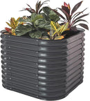 Vego garden 32" Extra Tall Raised Garden Bed Kits, 4 in 1 Modular Raised Planter Box for Vegetables Flowers Fruits Oval Metal Raised Garden Bed- Modern Gray by CozyNest Decor