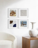 HAUS AND HUES 16x16 White Metal Picture Frames Matted to 12x12 - Features Premium Aluminum & Hanging Hardware, Shatterproof Plexiglass - Ideal for Home, Room, Office (16x16 in, White, Set of 4) by CozyNest Decor