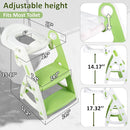 Primlect Potty Training Seat, 2-in-1 Toddler Toilet Seat with Step Stool, Ultra-Stable Potty Chair Attachment, Adjustable Seat and Step Ladder, Non-Slip Design, Splash Guard for Boys and Girls(Green) by TinyTreasures Baby Boutique