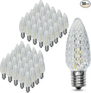 50Pack C9 Replacement LED Light Bulbs, Strawberry Christmas Bulb 2700K Soft White Shatterproof & Waterproof Outdoor String Light Bulbs, E17 Candelabra Base Edison Bulbs for Holiday Decoration by GreenHaven Gardens