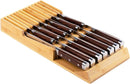 Bamboo Kitchen Drawer Knife Block, In drawer Knife Holder, Knife Drawer Organizer fit for 13 knives by CozyNest Decor