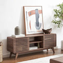 mopio Ensley TV Stand, Mid Century Modern for 55/60/65 inch TV, Farmhouse TV Stand, Entertainment Center with Storage, TV and Media Consol for Living Room (Walnut, 59" Tall) by CozyNest Decor