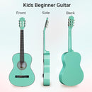 ADM Beginner Acoustic Classical Guitar 38 Inch Nylon Strings Wooden Guitar Bundle Kit for Kid Boy Girl Student Youth Guitarra Online Lessons with Gig Bag, Strap, Tuner, Strings, Cyan Green by TinyTreasures Baby Boutique