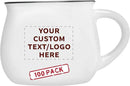 Custom Glazed Campfire Coffee Mugs 12 oz. Set of 100, Personalized Bulk Pack - Perfect for Coffee, Tea, Espresso, Hot Cocoa, Other Beverages - White by CozyNest Decor