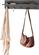 Modern Wall-Mounted Coat Rack with Shelf and Hooks - Wooden Entryway Organizer (Grey) by CozyNest Decor