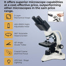 [Cost-Effective] Binocular Microscope, Vabiooth Lab Compound Binocular Microscope 40X-2500X Magnification with Two-Layer Mechanical Stage, Wide-Field 10X and 25X Eyepieces, Abbe Condenser, Metal Body by TinyTreasures Baby Boutique