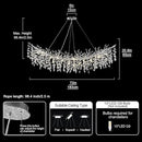 Modern Crystal Silver Chandelier,72" Large Rectangular Chandeliers for Dining Room, Tree Branch Crystal Lving Room Chandelier,Dining Room Over Table Chandelier,Fixture Height-Adjustable by CozyNest Decor