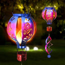 Hot Air Balloon Solar Lantern Butterfly Wind Spinners with Flickering Flame Light Hanging Solar Lantern Outdoor Waterproof Decorations for Outside Patio Garden Yard by GreenHaven Gardens