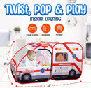Ambulance Pop-up Play Tent for Kids with Sounds, Doctor Kit & Ball Pit for Toddlers & Up - Easy Setup Pop up Toy for Indoor & Outdoor, Emergency Vehicle Playset, Pretend Play, Great Gift by TinyTreasures Baby Boutique