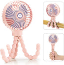 snawowo Mini Handheld Personal Portable Fan, Baby Stroller Fan, Car Seat USB or Battery Powered, with Flexible Tripod Clip on Student Bed Desk Bike Crib Treadmill Camping Traveling(Pink) by TinyTreasures Baby Boutique