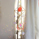 Healing Crystal Suncatchers Hanging Wind Chime Style Garden Suncatcher Rainbow Maker Gold Plated Sun Catcher Decor for Home Indoor Outdoor Gift (RED) by GreenHaven Gardens