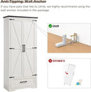 72" Tall Wood Storage Cabinet, Farmhouse Kitchen Pantry Cabinet with Adjustable Shelves & Drawer & Barn Doors, Versatile Storage for Kitchen, Dining Room, Bathroom, Antique White by CozyNest Decor