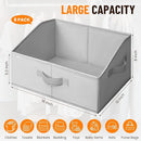 Criusia Closet Organizers Bins 8 Pack - Large Closet Shelf Organizer with Handles - Fabric Trapezoid Home Organization and Storage Baskets for Organizing Clothes Toy Blanket Towel Purse Hats by TinyTreasures Baby Boutique