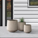 Kante 15.3"+11.6"+8.2" Dia Round Concrete Planter, Large Outdoor Indoor Planter Pots Containers with Drainage Holes and Rubber Plug for Home Garden Patio, Buff Concrete by GreenHaven Gardens