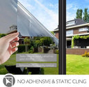 HIDBEA One Way Privacy Window Film, Daytime Mirror Reflective Heat Control UV Sun Blocking Non-Adhesive Static Cling Window Tint for Home and Office(Gray-Silver, 17.5 Inch x 6.5 Feet) by CozyNest Decor