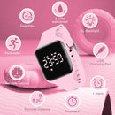 Kids Watches for Girls Boys Digital Sport Watch with Step Counter Pedometer Vibration Alarm Clock, No App Waterproof Fitness Tracker Kids Watch Boys Girls Teens Students Ages 5-16 by TinyTreasures Baby Boutique
