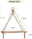 Mkono Macrame Hanging Shelves Boho Wall Decor Set of 2 Rustic Wood Floating Storage Shelf for Bedroom Bathroom Living Room Nursery Dorm Room, Display Shelving for Hanging Plants Photos by CozyNest Decor