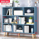 IOTXY Wooden Open Shelf Bookcase - 3-Tier Floorstanding Display Cabinet Rack with Legs, 8 Cubes Free Standing Bookshelf, Bright Blue by CozyNest Decor