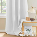 H.VERSAILTEX White Curtains 84 inches Long for Living Room Thermal Insulated Room Darkening Window Treatment Panels Drapes Light Reducing Curtains for Bedroom, 2 Panels, 52" W x 84" L, White by CozyNest Decor