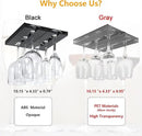 2 Pcs Wine Glass Holder,Stemware Rack Punch-free Hanging Under Cabinet for Bar,Kitchen and Restaurant (Grey) by CozyNest Decor