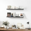 Picture Ledge Shelf, Wood Floating Shelves Set of 2, 36 inch Picture Ledge Shelves, Photo Ledge Nursery Book Shelves Wall Mounted for Living Room Kids' Room Bedroom, Color Black by CozyNest Decor
