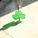 Handmade Stained Glass Clover Suncatcher Glass Panel St. Patrick's Day Christmas Decor for Garden Outdoor Indoor Window Hanging Decoration by GreenHaven Gardens