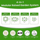 Raised Garden Bed 5x2x1.4 Ft Planter Box Outdoor with Rubber Edge Zinc-Aluminum-Magnesium Stainless Steel Durable Metal Garden Beds Kit for Vegetables, Flowers, Herbs and Succulents（Ivory） by GreenHaven Gardens