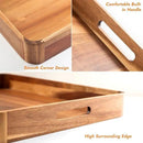 Wooden Serving Tray with Handles,Rustic Ottoman Tray for Kitchen Counter/Coffee Table/Living Room Decor,Versatile Tray for Party Picnic Barbecue by CozyNest Decor