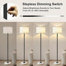 Floor Lamp for Bedroom,Modern Floor Lamp for Living Room,Standing Lamp with Marble Base,Tall Standing Lamp for Bedroom,Reading,Office & Kids' Room,LED Bulb Included(Black) by CozyNest Decor