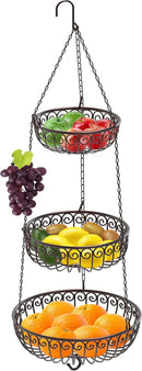 Simple Houseware 3-Tier Fruit Hanging Basket, Bronze by CozyNest Decor