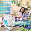 12000mAh Clip on Fan 30H Longest Runtime, 8in Portable Fan Rechargeable, Ultra Quiet with Heavy-Duty Clamp, USB Desk Fans for Golf Cart,Office Desk, Treadmill, Camping, Bedroom by TinyTreasures Baby Boutique