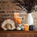 Thanksgiving Blessings LED Candles Pumpkin Glitter Desgin Real Wax Flickering Flameless Fall Harvest Battery Operated with Remote Timer 6H for House Warming Gifts New Home Table Tary Decor by GreenHaven Gardens