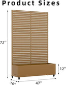 Casaphoria Metal Raised Garden Bed with Trellis and Wheels, 72"x47"x16" Planter Box for Climbing Plants, Vegetables & Vines, Features Drainage Holes and Privacy Screen (Brown-Louvered) by GreenHaven Gardens