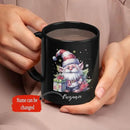 Cute Gnome And Gifts Design Mug, Customized Christmas Gnome Black Cup 11oz 15oz, Gnome Lover Coffee Mug With Custom Name, Gift For Children, Personalized Xmas Gnome Ceramic Cup by CozyNest Decor