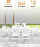 Patio Dining Chair Set of 2, HDPE Outdoor Dining Chair, Ergonomic HDPE Dining Chairs with Deep Seating, All Weather Outdoor Chairs Furniture for Backyard, Deck, Garden, Poolside, Pearl by CozyNest Decor